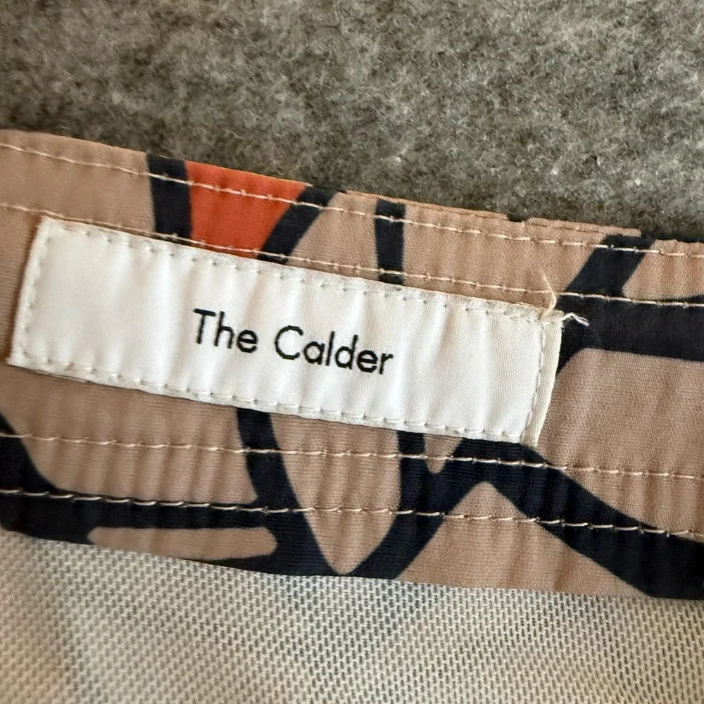 Onia Swim Trunks Shorts Mens XL Orange Tan‎ Leaf Print The Calder Mesh Lined